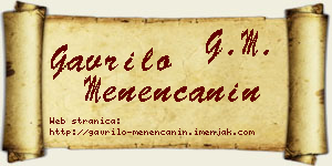 Gavrilo Menenćanin vizit kartica